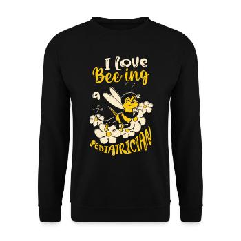 Ich Liebe Es, Ein Kinderarzt, Bienenliebhaber, - Unisex Pullover - Schwarz - Vorne - Alina (178cm) & Michal (187cm)