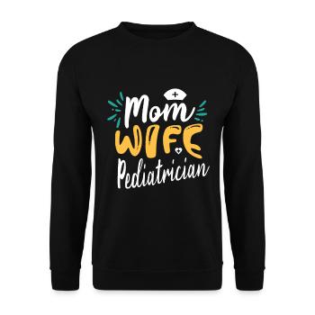 Mother Woman Pediatrician Pediatrician Doctor Hospital - Unisex Sweatshirt - black - Front - Alina (178cm) & Michal (187cm)