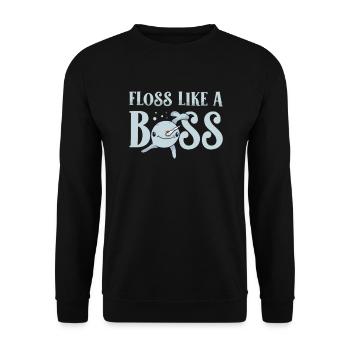 Floss Like A Boss Sea Unicorn Animal Lovers - Unisex Sweatshirt - black - Front - Alina (178cm) & Michal (187cm)