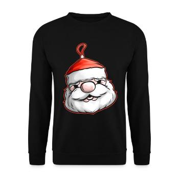 Xmas Christmas Tree Ball Globe Kawaii Santa - Unisex Pullover - Schwarz - Vorne - Alina (178cm) & Michal (187cm)