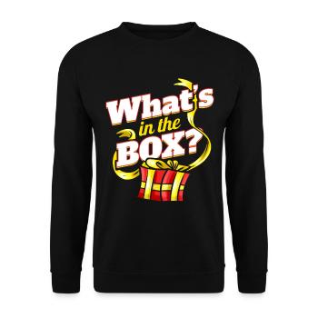 Whats In The Box Cadeau pour Noël - Sweat-shirt Unisexe - noir - Devant - Alina (178cm) & Michal (187cm)