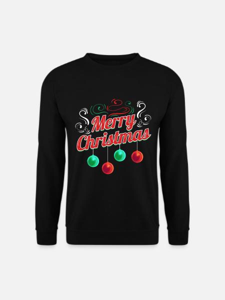 Christmas Tree Balls Logo Merry Christmas - Unisex Pullover - Schwarz