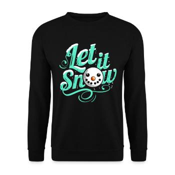 Let It Snow Bonhomme de neige Joyeux Noël - Sweat-shirt Unisexe - noir - Devant - Alina (178cm) & Michal (187cm)