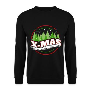 X-mas Xmas Logo With Trees For Christmas - Unisex Sweatshirt - black - Front - Alina (178cm) & Michal (187cm)