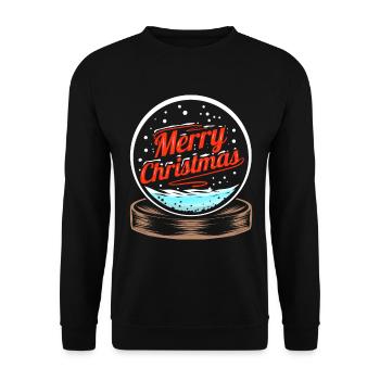 Snow Globe Merry Christmas - Unisex Pullover - Schwarz - Vorne - Alina (178cm) & Michal (187cm)