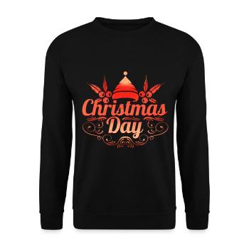 Christmas Day Logo Mistletoe Christmas - Unisex Pullover - Schwarz - Vorne - Alina (178cm) & Michal (187cm)