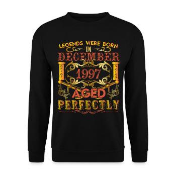 December 1997 - birthday 1997 legends were born. - Unisex Sweatshirt - black - Front - Alina (178cm) & Michal (187cm)
