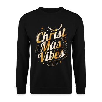 Christmas Vibes Logo For Christmas - Unisex Sweatshirt - black - Front - Alina (178cm) & Michal (187cm)