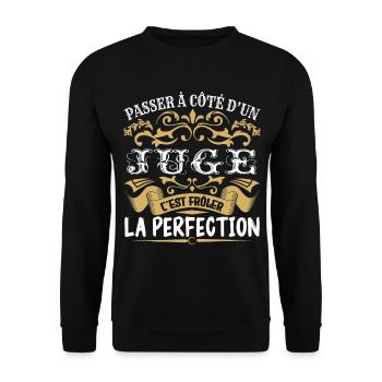 Le Meilleur Juge | Juge à la perfection - Sweat-shirt Unisexe - noir - Devant - Alina (178cm) & Michal (187cm)