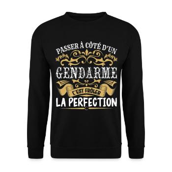 Le Meilleur Gendarme | Gendarme à la perfection - Sweat-shirt Unisexe - noir - Devant - Alina (178cm) & Michal (187cm)