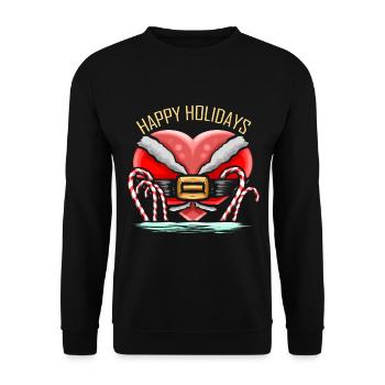 Heart In Santas Dress Sugar Cane Christmas - Unisex Sweatshirt - black - Front - Alina (178cm) & Michal (187cm)