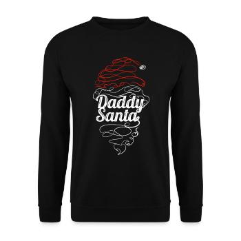 Lineart Daddy Santa Hat And Beard Christmas - Unisex Sweatshirt - black - Front - Alina (178cm) & Michal (187cm)