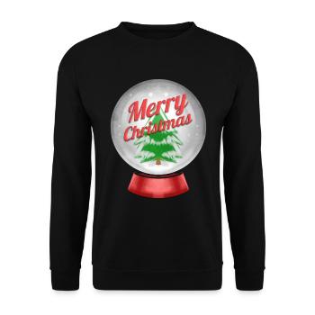 Christmas Tree Snow Globe Merry Christmas - Unisex Pullover - Schwarz - Vorne - Alina (178cm) & Michal (187cm)