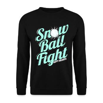 Bataille de boules de neige Joyeuses Fêtes à Noël - Sweat-shirt Unisexe - noir - Devant - Alina (178cm) & Michal (187cm)