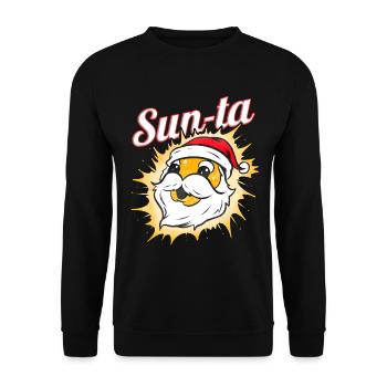 Sun-ta Sun Dressed As Santa For Christmas - Unisex Sweatshirt - black - Front - Alina (178cm) & Michal (187cm)