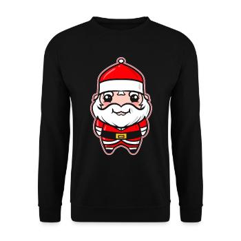 Kawaii Xmas Christmas Tree Ball Globe Santa - Unisex Pullover - Schwarz - Vorne - Alina (178cm) & Michal (187cm)
