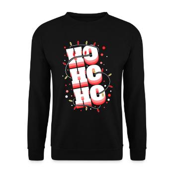 Ho Ho Ho Letters With Light Chain Christmas - Unisex Sweatshirt - black - Front - Alina (178cm) & Michal (187cm)