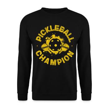 Pickleball Pickleball Champion - Unisex Pullover - Schwarz - Vorne - Alina (178cm) & Michal (187cm)