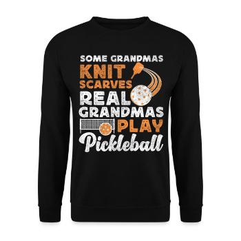 Pickleball Grandma Some Grandmas - Unisex Pullover - Schwarz - Vorne - Alina (178cm) & Michal (187cm)
