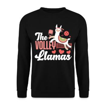 Lama de pickleball Les lamas de volley - Sweat-shirt Unisexe - noir - Devant - Alina (178cm) & Michal (187cm)