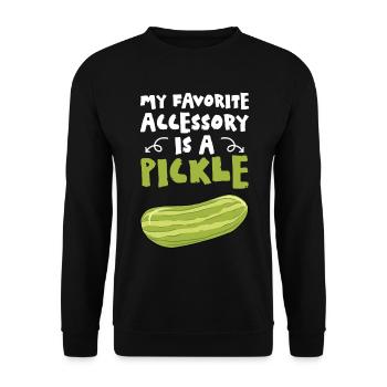 My Favorite Accessory Is A Pickle - Unisex Pullover - Schwarz - Vorne - Alina (178cm) & Michal (187cm)