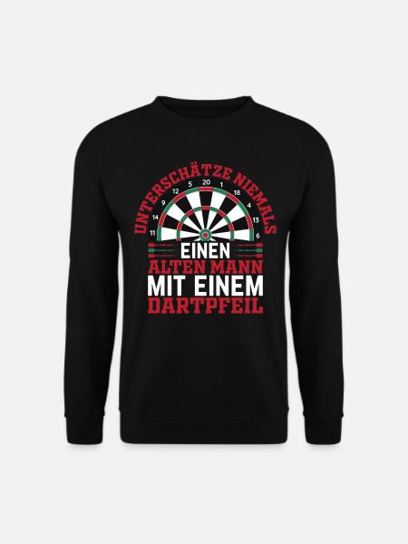 Unterschätze Niemals Einen Alten Mann Mit Einem D - Unisex Pullover - Schwarz
