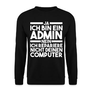 Informatiker Programmierer Admin Administrator - Unisex Pullover - Schwarz - Vorne - Alina (178cm) & Michal (187cm)