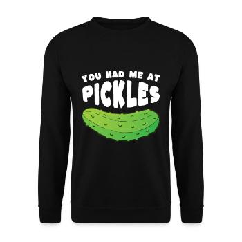 Tu m’as eu à Pickles - Sweat-shirt Unisexe - noir - Devant - Alina (178cm) & Michal (187cm)