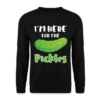In Here For The Pickles - Unisex Sweatshirt - black - Front - Alina (178cm) & Michal (187cm)