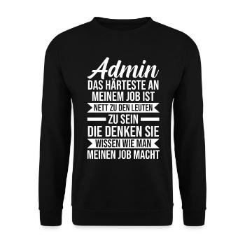 Informatiker Programmierer Admin Administrator - Unisex Pullover - Schwarz - Vorne - Alina (178cm) & Michal (187cm)