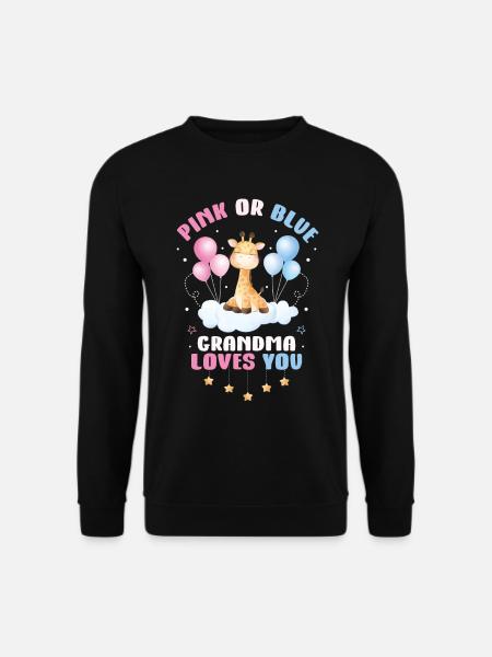 Pink Or Blue Grandma Loves You - Unisex Pullover - Schwarz