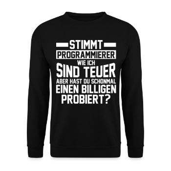 Programmieren Entwickler Coder Programmierer - Unisex Pullover - Schwarz - Vorne - Alina (178cm) & Michal (187cm)