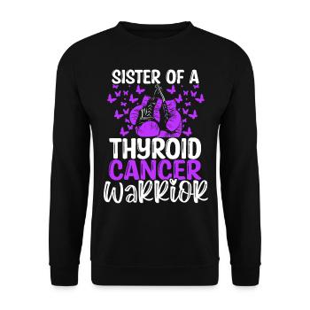 Thyroid Cancer Awareness Sister Twins Sibling - Unisex Sweatshirt - black - Front - Alina (178cm) & Michal (187cm)