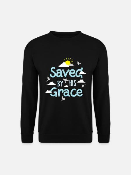 Saved By His Grace - Unisex Sweatshirt - black