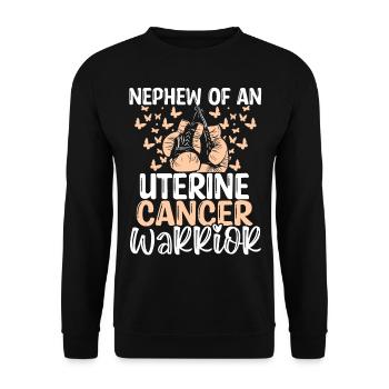 Uterine Cancer Awareness Nephew Aunt Uncle - Unisex Sweatshirt - black - Front - Alina (178cm) & Michal (187cm)