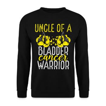 Uncle Bladder Cancer Awareness Niece Nephew - Unisex Sweatshirt - black - Front - Alina (178cm) & Michal (187cm)