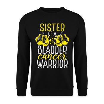 Sister Bladder Cancer Awareness Sibling Twin - Unisex Sweatshirt - black - Front - Alina (178cm) & Michal (187cm)