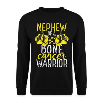 Nephew Bone Cancer Awareness Aunt Uncle - Unisex Sweatshirt - black - Front - Alina (178cm) & Michal (187cm)