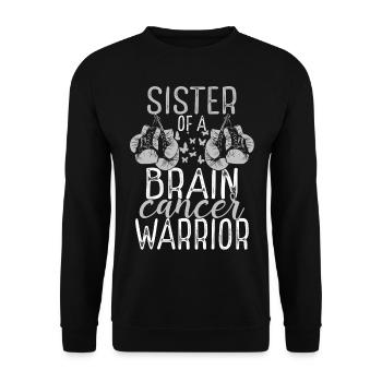 Sister Brain Tumor Awareness Sibling Twin - Unisex Sweatshirt - black - Front - Alina (178cm) & Michal (187cm)
