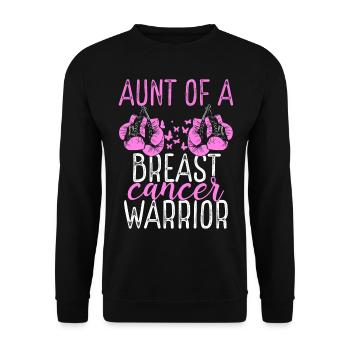 Aunt Breast Cancer Awareness Niece Nephew - Unisex Pullover - Schwarz - Vorne - Alina (178cm) & Michal (187cm)