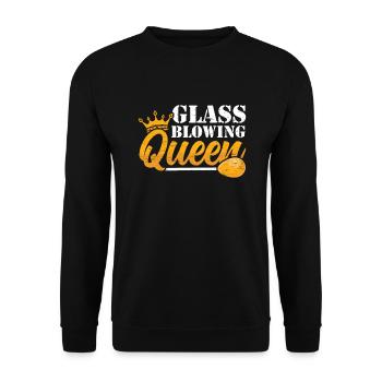 Glasbläserei Queen Glasbläserei Glasbläser - Unisex Pullover - Schwarz - Vorne - Alina (178cm) & Michal (187cm)