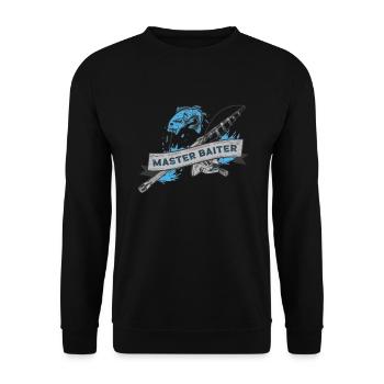 Master Baiter Rod Fisherman Fishing Fishing - Unisex Sweatshirt - black - Front - Alina (178cm) & Michal (187cm)
