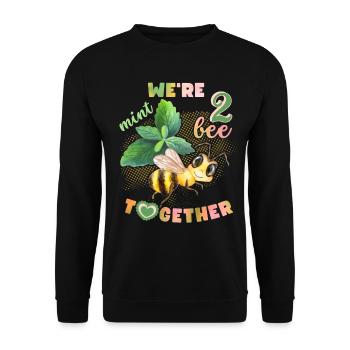 Valentine's Day, Bee Honey Bee funny saying Pun - Unisex Sweatshirt - black - Front - Alina (178cm) & Michal (187cm)