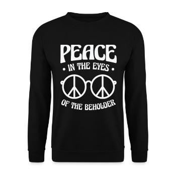 Peace Sign Vintage Glasses Peace Lover Positivity - Unisex Sweatshirt - black - Front - Alina (178cm) & Michal (187cm)
