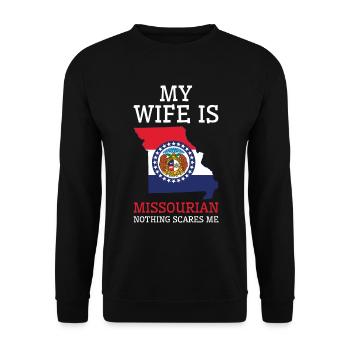 Nothing Scares Me Missourian Wife Missouri - Unisex Sweatshirt - black - Front - Alina (178cm) & Michal (187cm)