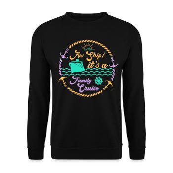 Aw Navire! C’est un voyage en famille | Croisière en famille - Sweat-shirt Unisexe - noir - Devant - Alina (178cm) & Michal (187cm)
