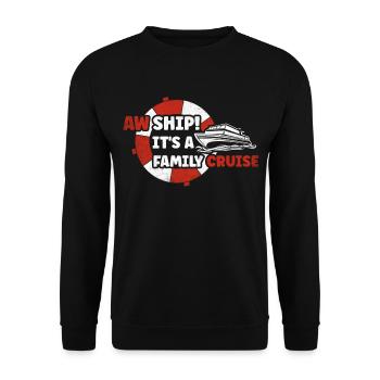 Aw Navire! C’est un voyage en famille | Croisière en famille - Sweat-shirt Unisexe - noir - Devant - Alina (178cm) & Michal (187cm)