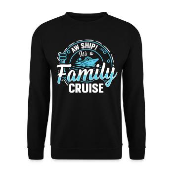 Aw Navire! C’est un voyage en famille | Croisière en famille - Sweat-shirt Unisexe - noir - Devant - Alina (178cm) & Michal (187cm)