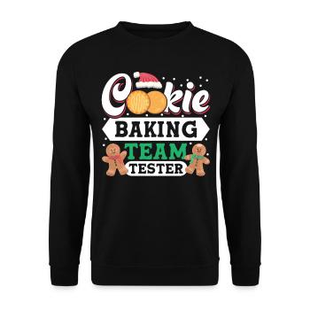 Cookie Christmas Baking Team Tester For Baker - Unisex Pullover - Schwarz - Vorne - Alina (178cm) & Michal (187cm)