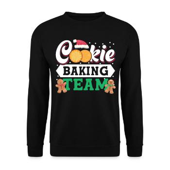 Cookie Christmas Baking Team Tester For Baker - Unisex Pullover - Schwarz - Vorne - Alina (178cm) & Michal (187cm)
